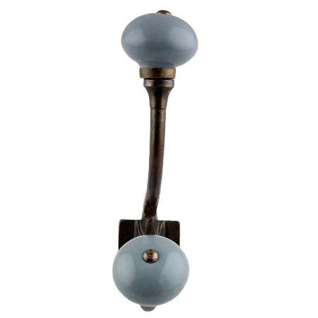 Solid Dark Grey Ceramic Antique Iron Hooks